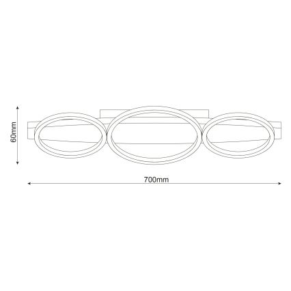 LED таванно осветително тяло MELISA LED/28W/230V 26,5x70 cm бор