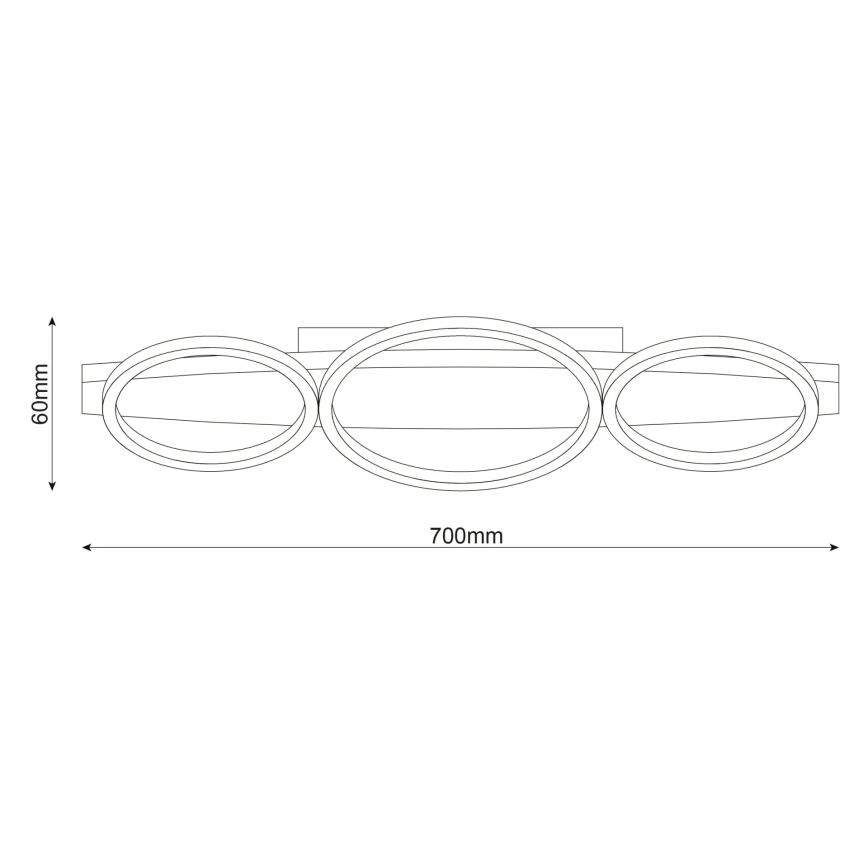 LED таванно осветително тяло MELISA LED/28W/230V 26,5x70 cm бор