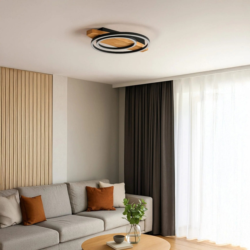 LED таванно осветително тяло MELISA LED/28W/230V 30x40 cm, цвят бор