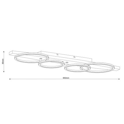 LED Таванно осветително тяло MELISA LED/35W/230V 26,5x95 см бор