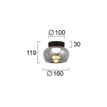 LED таванно осветително тяло NADIA LED/9W/230V Ø 16 cm димно/черно