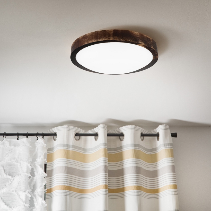LED таванно осветително тяло OAK SLIM LED/20W/230V 4000K Ø 27 см дъб/тъмно кафяво