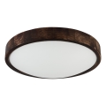 LED таванно осветително тяло OAK SMOKY SLIM LED/36W/230V 4000K Ø 37 см дъб/тъмно кафяво