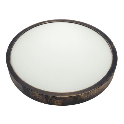 LED таванно осветително тяло OAK SMOKY SLIM LED/36W/230V 4000K Ø 37 см дъб/тъмно кафяво