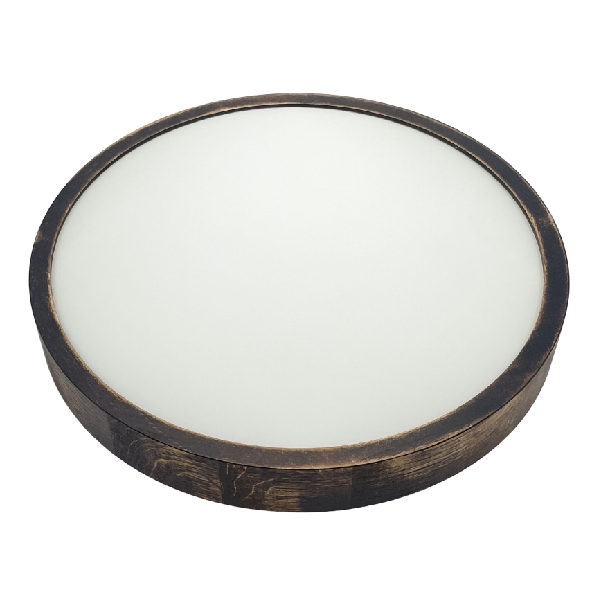 LED таванно осветително тяло OAK SMOKY SLIM LED/36W/230V 4000K Ø 37 см дъб/тъмно кафяво