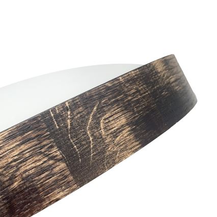 LED таванно осветително тяло OAK SMOKY SLIM LED/36W/230V 4000K Ø 37 см дъб/тъмно кафяво