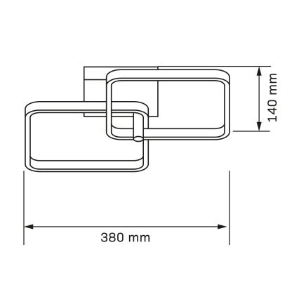 LED таванно осветително тяло ROBERT LED/25W/230V 25x38 cm черно