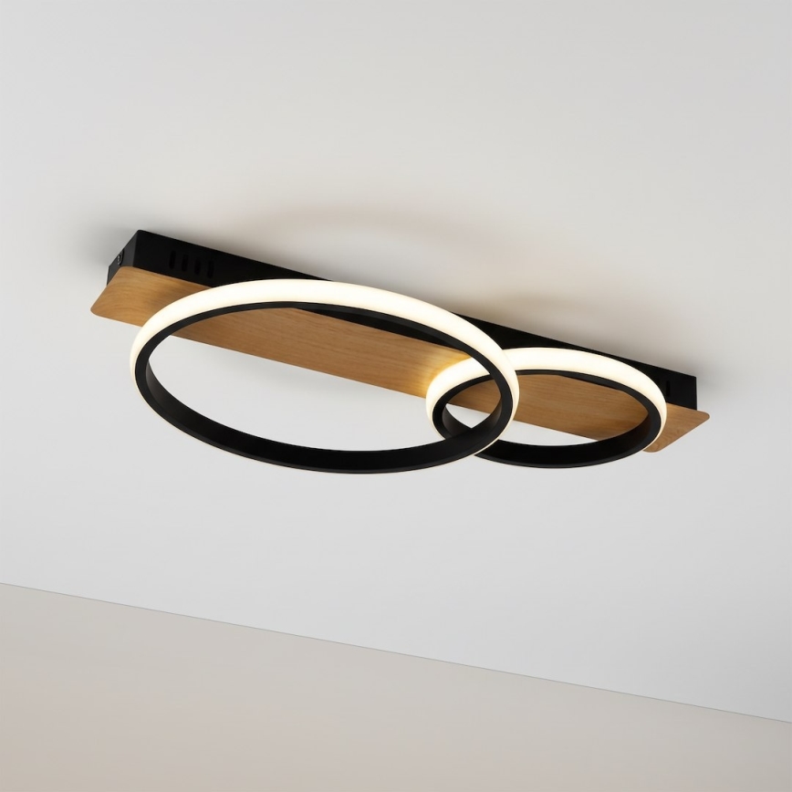 LED таванно осветително тяло ROWENA LED/14W/230V черно/кафяво