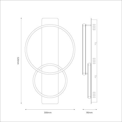 LED таванно осветително тяло ROWENA LED/14W/230V черно/кафяво