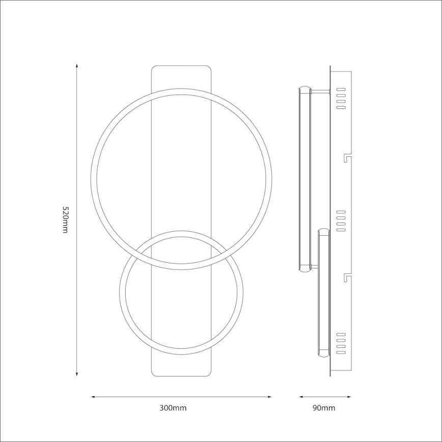 LED таванно осветително тяло ROWENA LED/14W/230V черно/кафяво