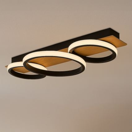 LED таванно осветително тяло ROWENA LED/18W/230V черно/кафяво