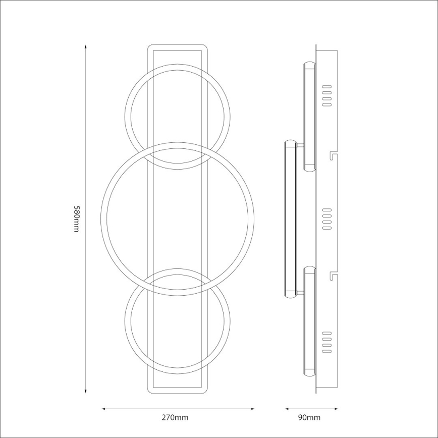 LED таванно осветително тяло ROWENA LED/18W/230V черно/кафяво