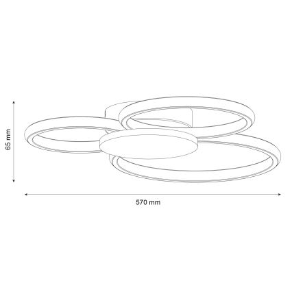 LED таванно осветително тяло SABINA LED/38W/230V, каучуково дърво