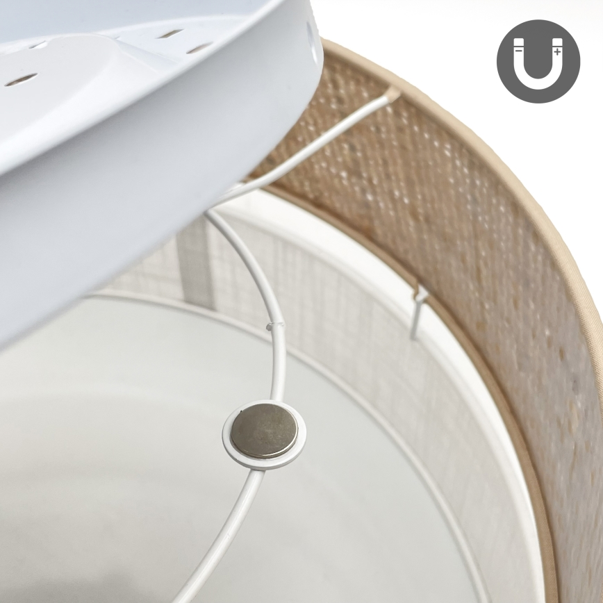 LED таванно осветително тяло SIRJA BOHO LED/20W/230V 4000K Ø 35 cm бежово/бяло