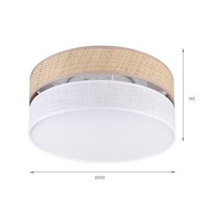 LED таванно осветително тяло SIRJA BOHO LED/20W/230V 4000K Ø 35 cm бежово/бяло