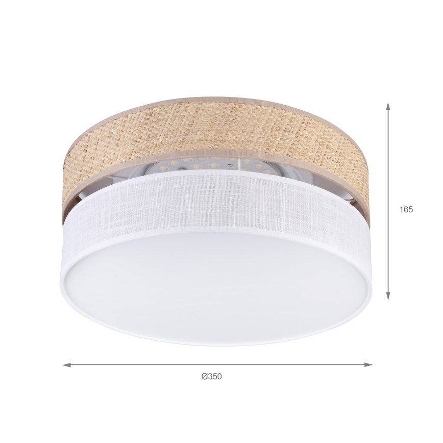 LED таванно осветително тяло SIRJA BOHO LED/20W/230V 4000K Ø 35 cm бежово/бяло