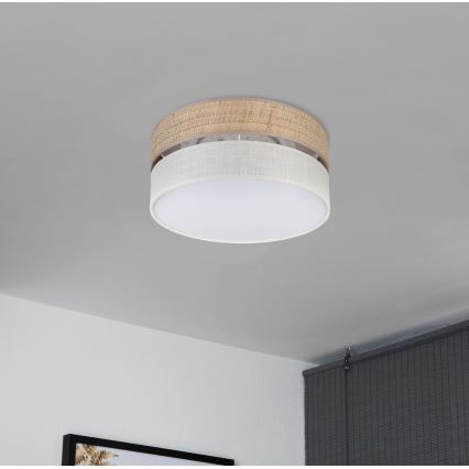 LED таванно осветително тяло SIRJA BOHO LED/20W/230V 4000K диаметър 35 см бежово/кремаво