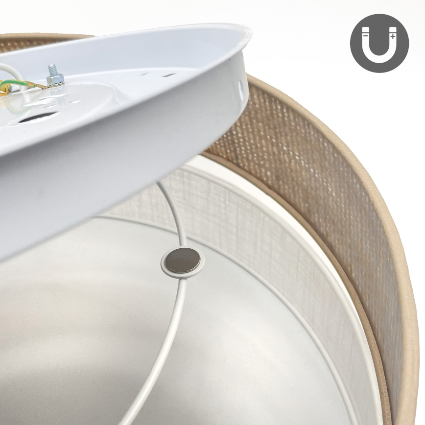 LED таванно осветително тяло SIRJA BOHO LED/36W/230V 4000K Ø 45 см бежово/бяло