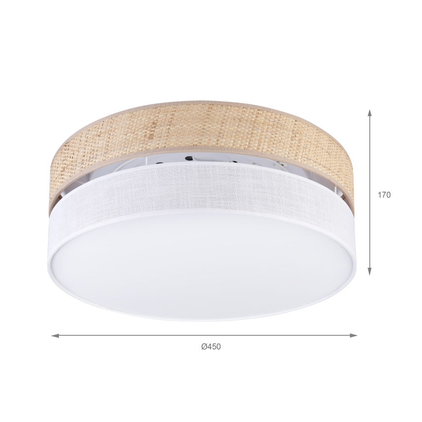 LED таванно осветително тяло SIRJA BOHO LED/36W/230V 4000K Ø 45 см бежово/бяло