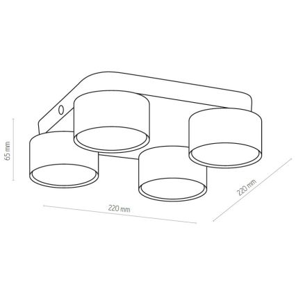 LED таванно осветително тяло SPACE 4xGX53/15W/230V бяло
