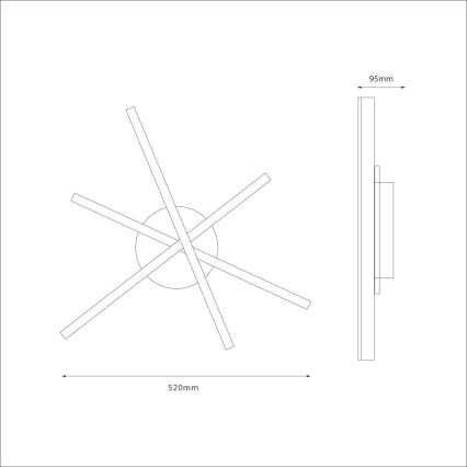 LED таванно осветително тяло STICK LED/12W/230V черно