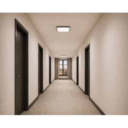 LED таванно осветително тяло със сензор за движение и сумрак WILTON LED/24W/230V 4000K 33x33 cm антрацит