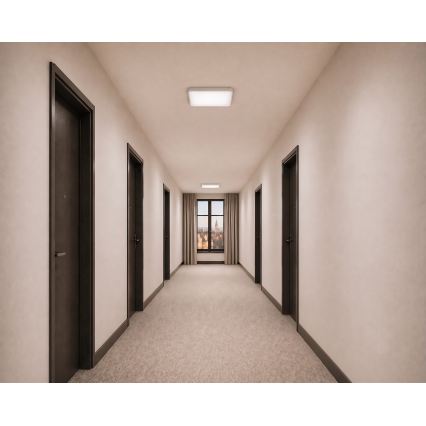 LED таванно осветително тяло със сензор за движение и здрач WILTON LED/24W/230V 4000K 33x33 cm бяло
