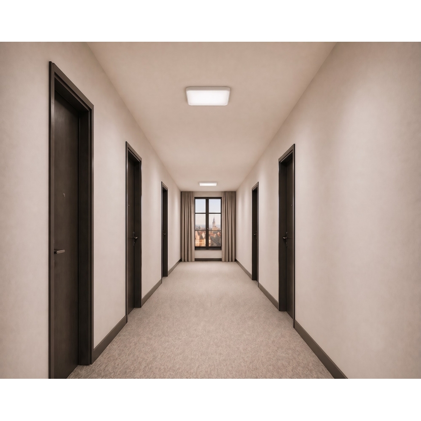 LED таванно осветително тяло със сензор за движение и здрач WILTON LED/24W/230V 4000K 33x33 cm бяло