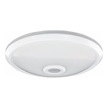 LED таванно осветително тяло със сензор за движение и сумрак LED/12W/230V, диаметър 29 см, бяло