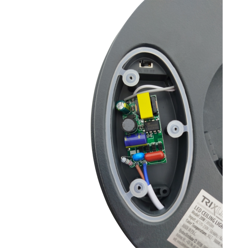 LED таванно осветително тяло със сензор за движение LED/20W/230V 3000/4000/6500K диаметър 230 cm IP54 антрацит
