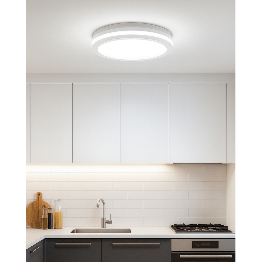 LED таванно осветително тяло със сензор за движение LED/20W/230V 3000/4000/6500K пр. 230 см IP54 сиво