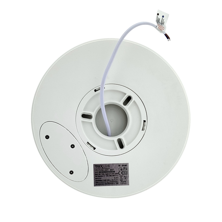LED таванно осветително тяло със сензор за движение LED/20W/230V 3000/4000/6500K пр. 230 см IP54 сиво