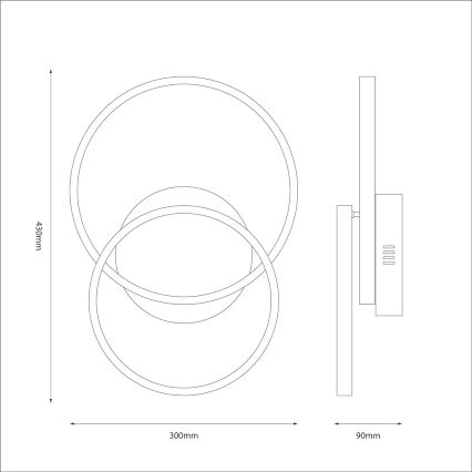 LED таванно осветително тяло TITANO LED/12W/230V черно