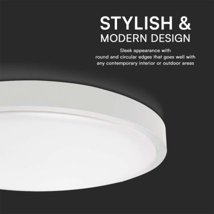 LED таванно осветително тяло за баня LED/18W/230V 4000K IP44 диаметър 25 см бяло