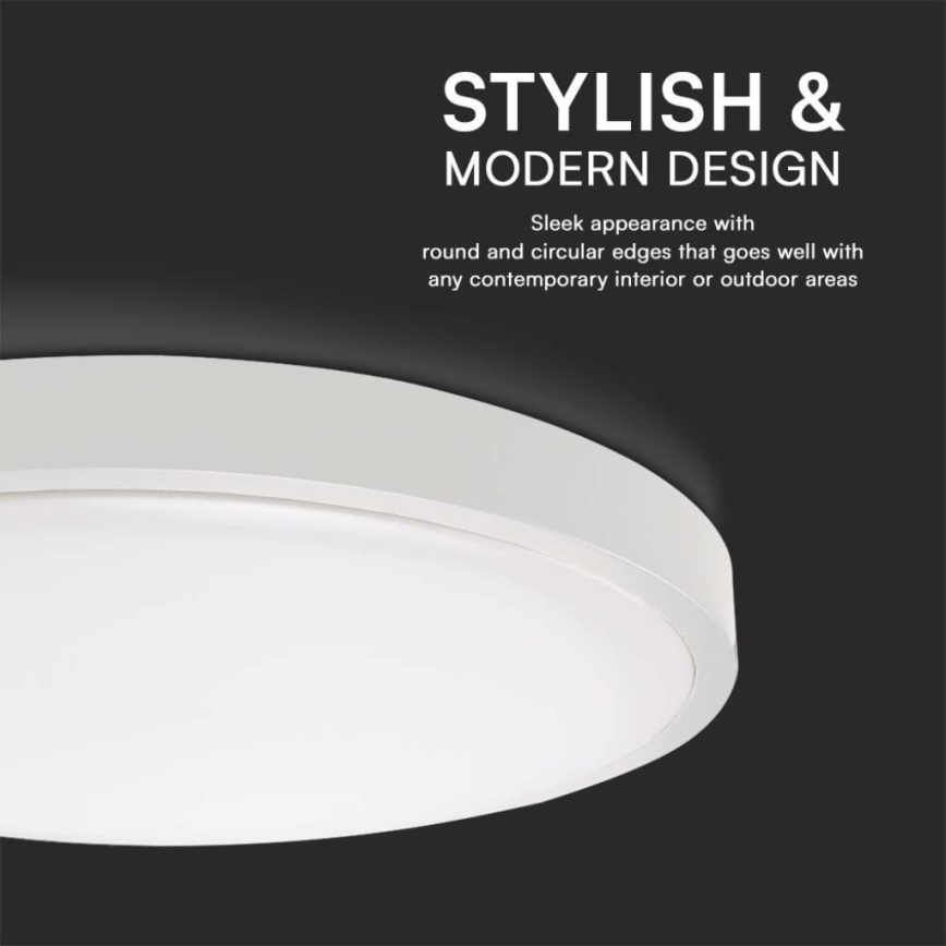 LED таванно осветително тяло за баня LED/18W/230V 4000K IP44 диаметър 25 см бяло