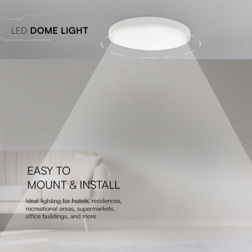 LED таванно осветително тяло за баня LED/18W/230V 4000K IP44 диаметър 25 см бяло