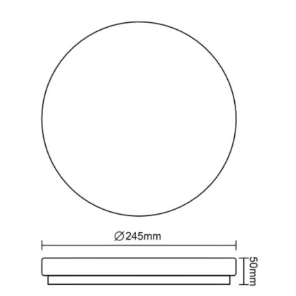 LED таванно осветително тяло за баня OPAL, LED/12W/230V, Ø 24,5 cm, IP44, бяло