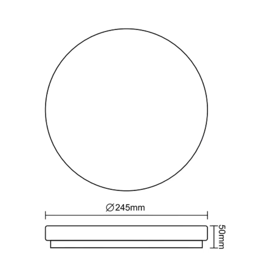 LED таванно осветително тяло за баня OPAL, LED/12W/230V, Ø 24,5 cm, IP44, бяло