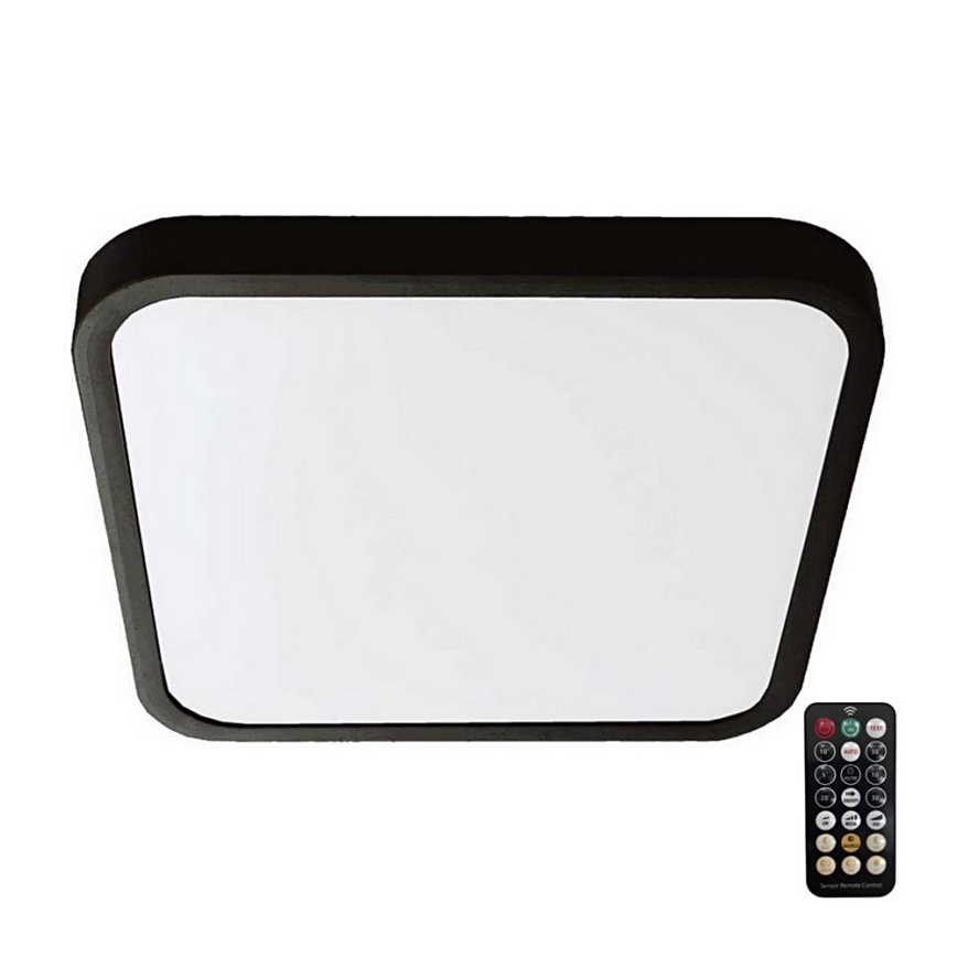 LED таванно осветително тяло за баня със сензор SAMSUNG CHIP LED/18W/230V IP44 4000K 29x29 см черно + дистанционно управление