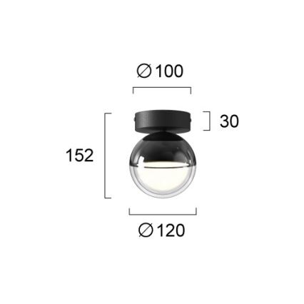LED таванно осветително тяло ZIREA LED/7W/230V Ø 12 см, черно