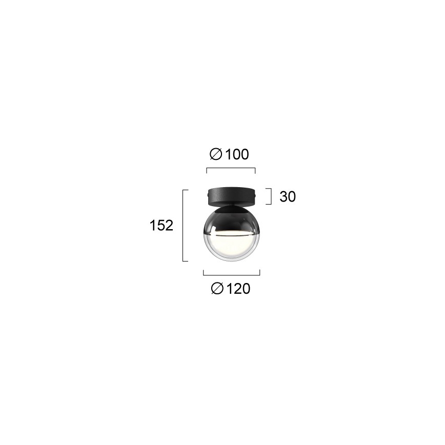 LED таванно осветително тяло ZIREA LED/7W/230V Ø 12 см, черно