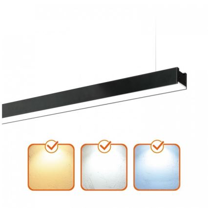 LED таванно осветително тяло KOLINE — за повърхностен монтаж или като пендант, 40W/230V, 3000/4000/6500K, 120 cm, черно
