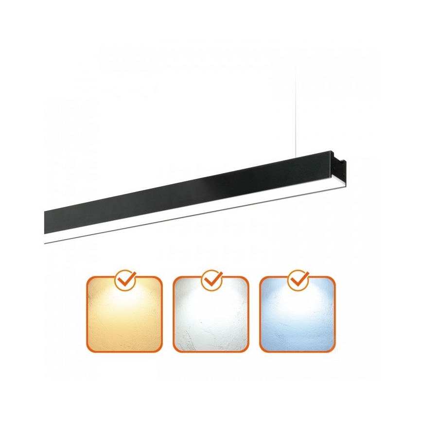 LED таванно осветително тяло KOLINE — за повърхностен монтаж или като пендант, 40W/230V, 3000/4000/6500K, 120 cm, черно