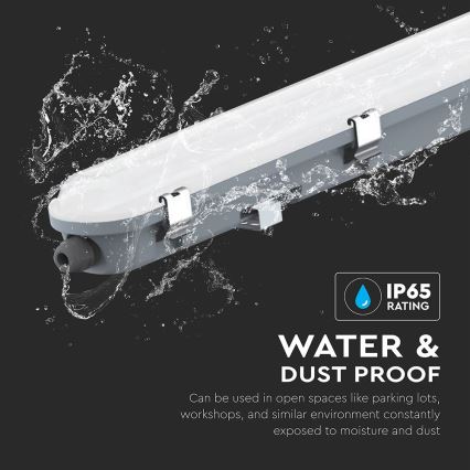 LED техническо тръбно осветително тяло с аварийен модул LED/36W/230V 6500K IP65 2200 mAh 120 cm