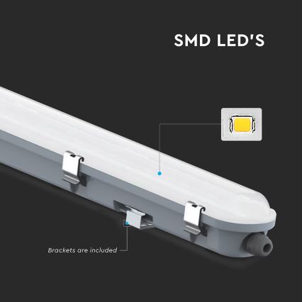 LED техническо тръбно осветително тяло с аварийен модул LED/36W/230V 6500K IP65 2200 mAh 120 cm