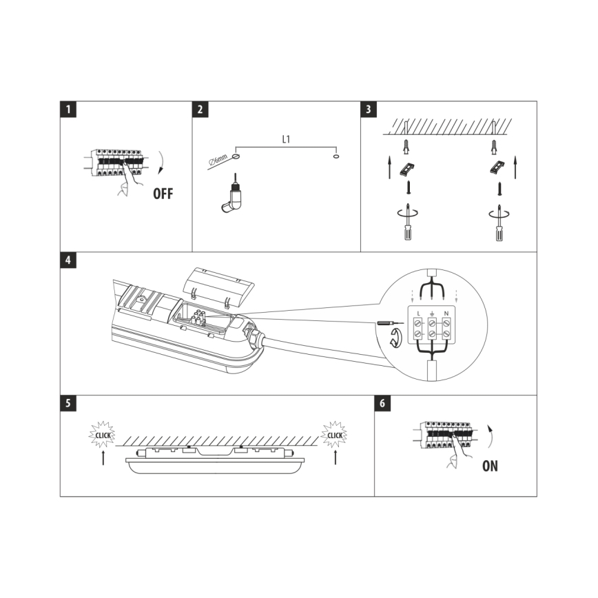 LED техническо луминесцентно осветително тяло 36W/230V 4200K 120 cm IP65