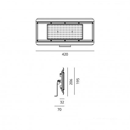 LED Техническо осветително тяло 4 в 1 MULTILUXO LED/200W/230V 4000K IP65 42 cm
