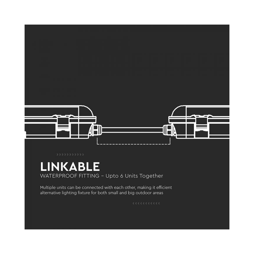 LED техническо флуоресцентно осветително тяло с аварийен модул LED/48W/230V 6500K IP65 2200 mAh 150 cm