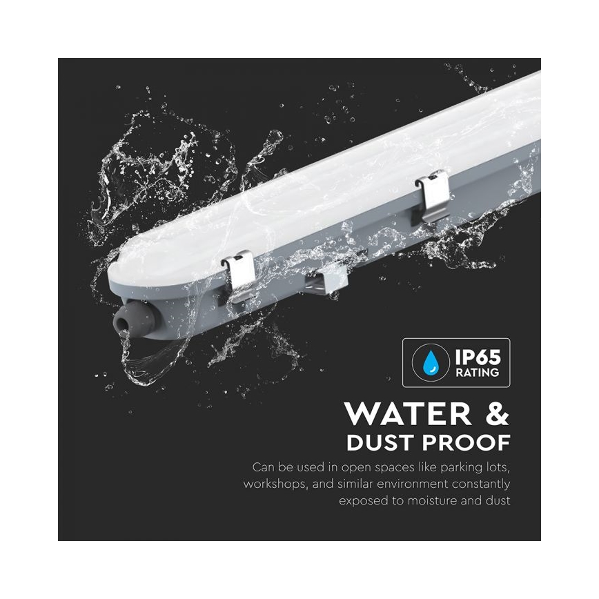LED техническо флуоресцентно осветително тяло с аварийен модул LED/48W/230V 6500K IP65 2200 mAh 150 cm