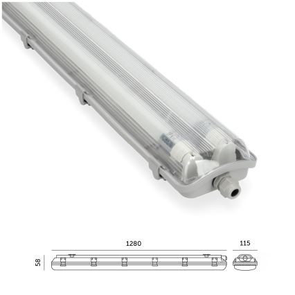 LED техническо флуоресцентно осветително тяло T8 2xG13/18W/230V 6500K IP65